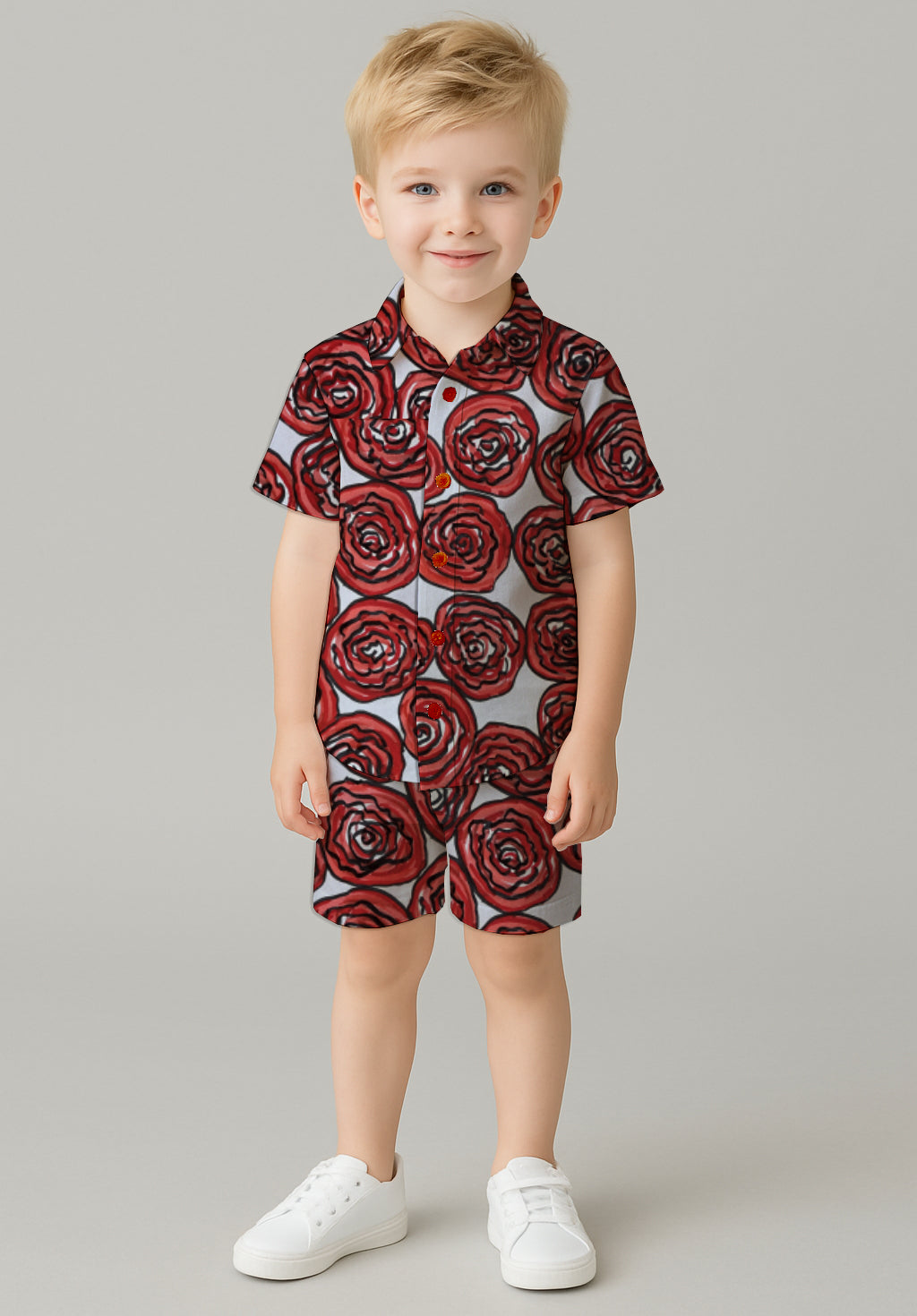 Boys' Short Sleeve Shirt & Shorts Set – with Art Print - Debbie Jubrail