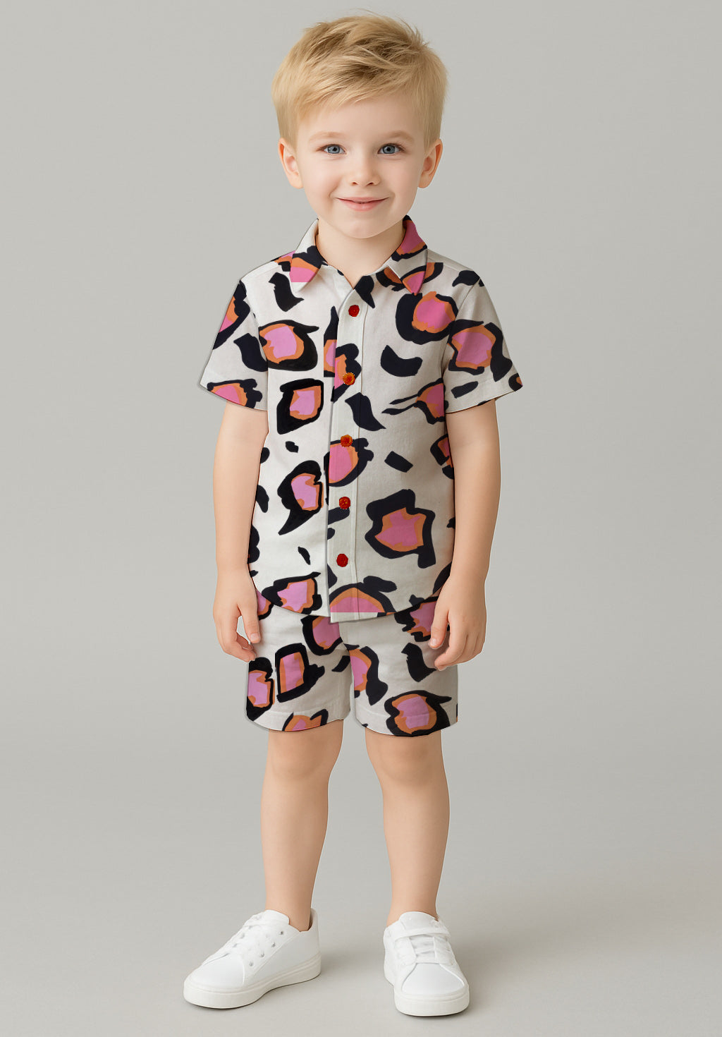 Boys' Short Sleeve Shirt & Shorts Set – with Art Print - Debbie Jubrail