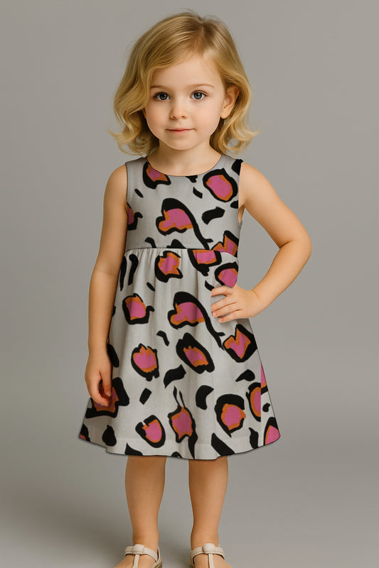 Girls' Sleeveless Back-Tie Dress with  Art - Debbie Jubrail