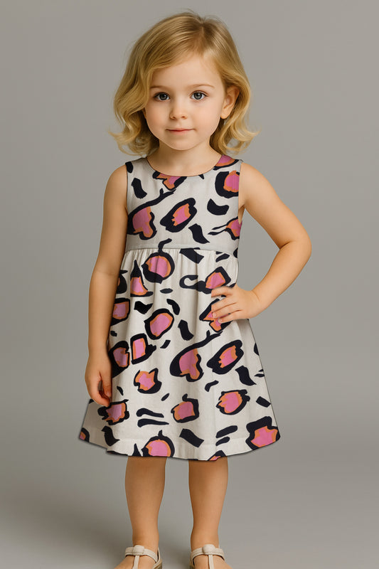 Girls' Sleeveless Back-Tie Dress with  Art - Debbie Jubrail