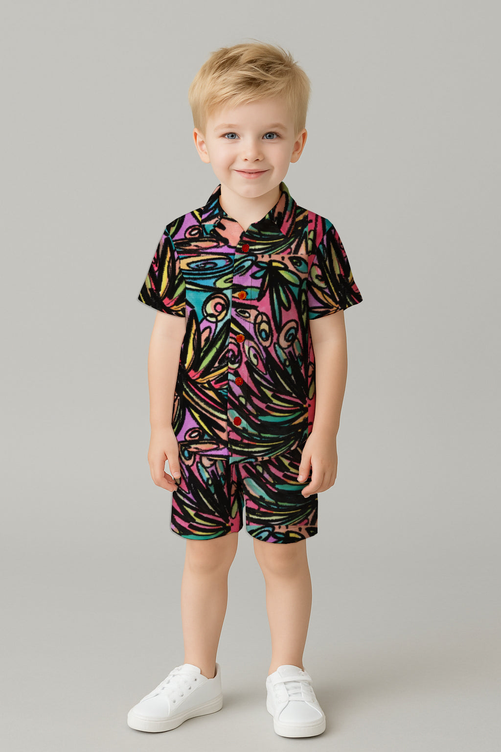Boys' Short Sleeve Shirt & Shorts Set – with Art Print -  Debbie Jubrail