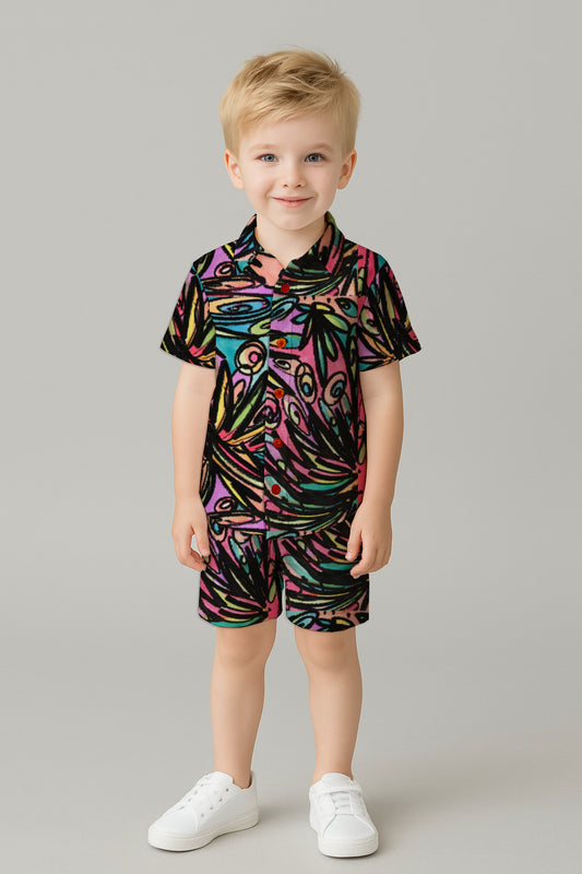 Boys' Short Sleeve Shirt & Shorts Set – with Art Print -  Debbie Jubrail