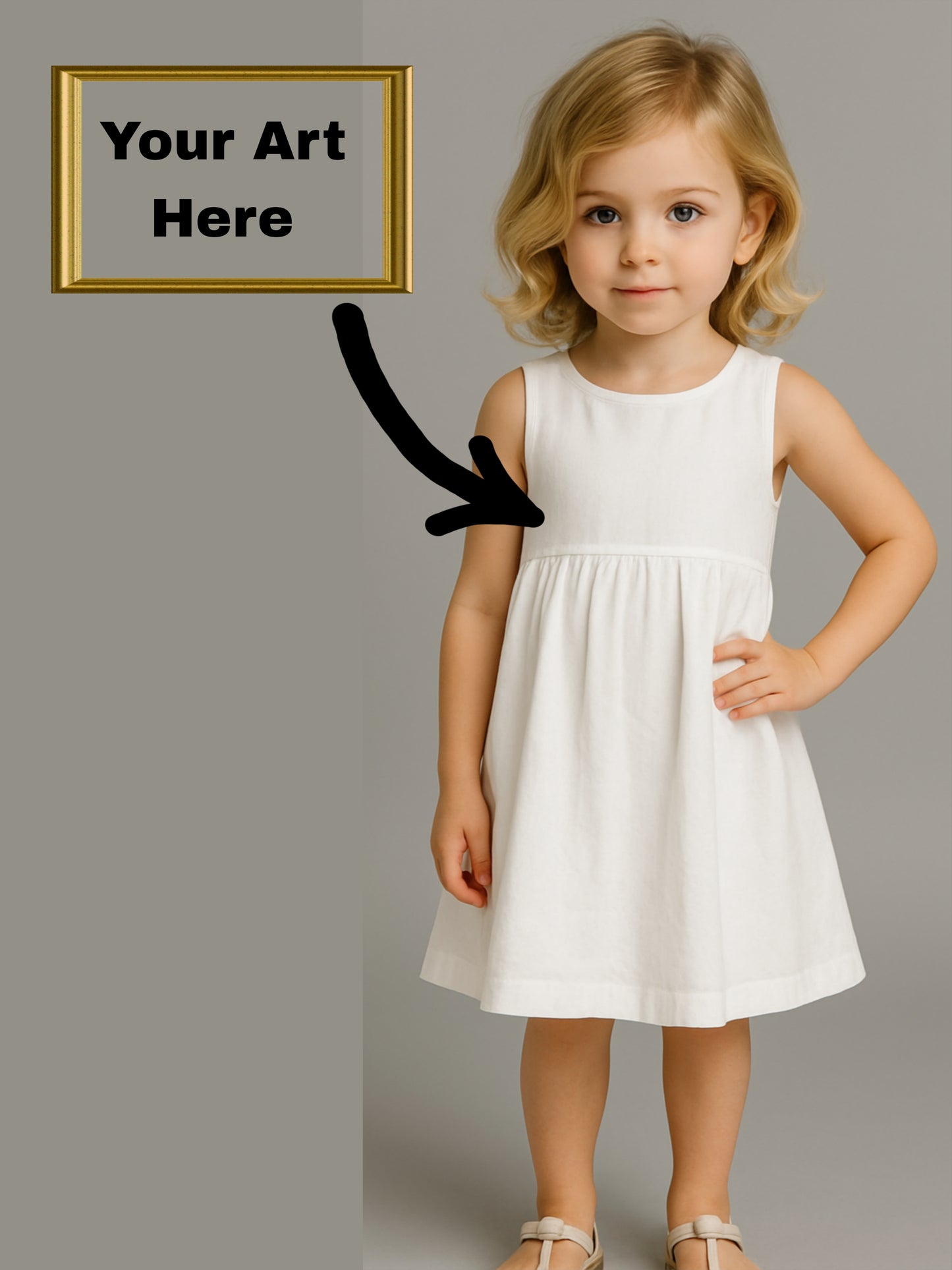 Your Art Painting On Girls Sleeveless Midi Dress