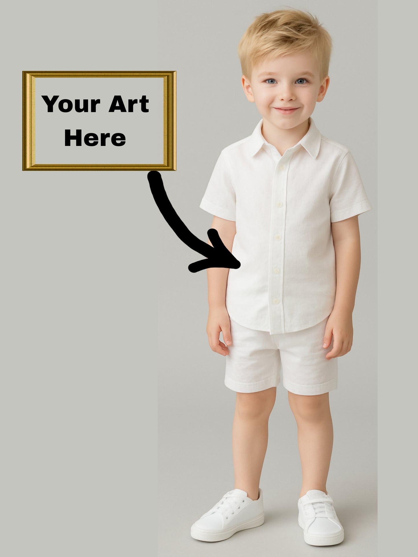 Your Painting Art On Kids Short-Sleeve Shirt And Shorts Set