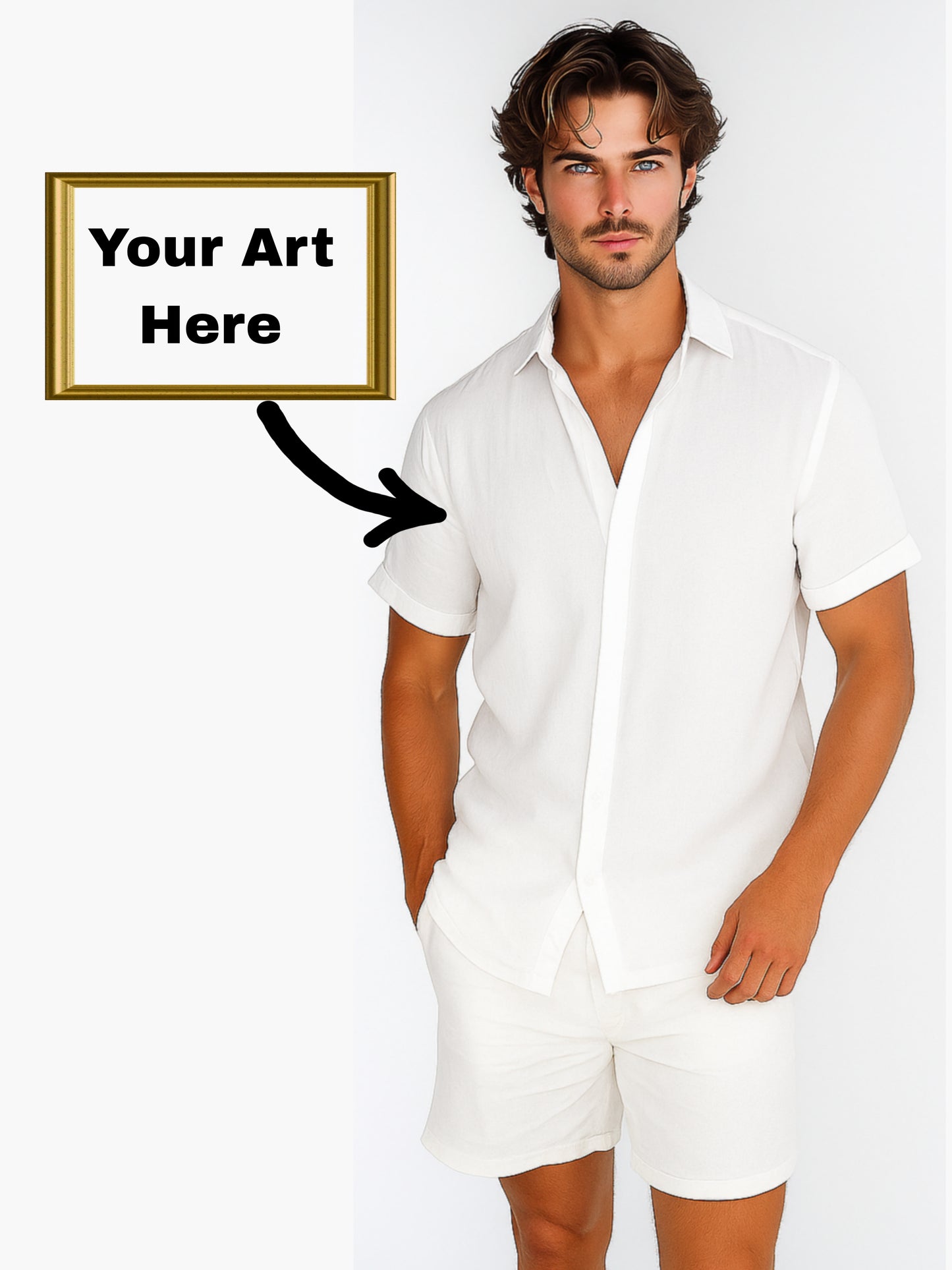 Your Painting Art On Mens  Short-Sleeve Shirt and Shorts Set