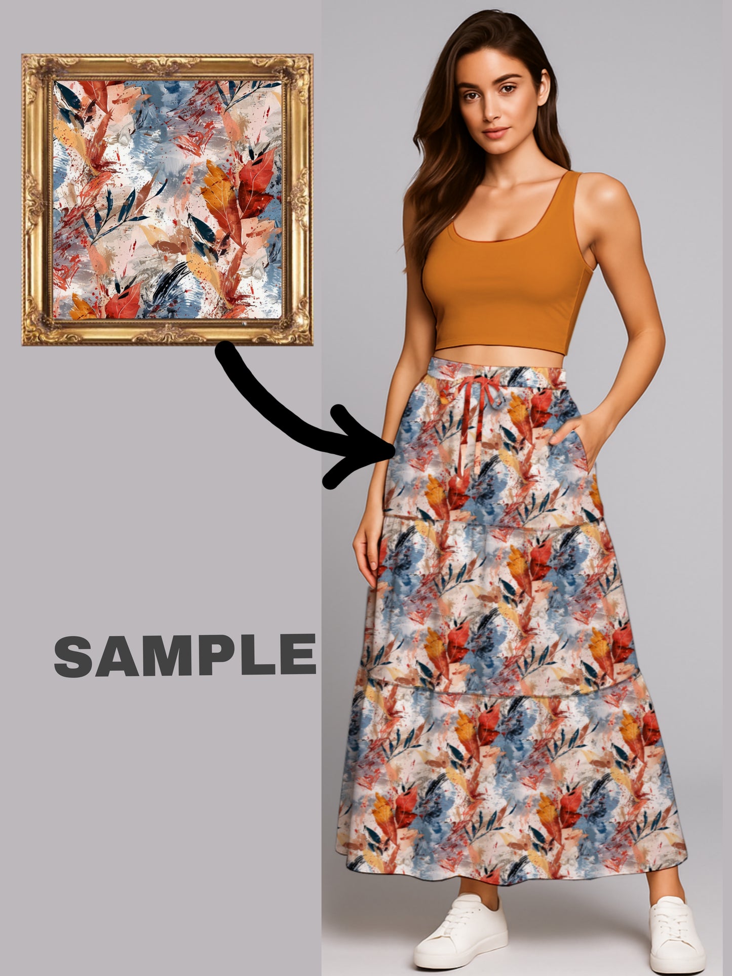 Custom Art to Skirt – Your Art on Maxi Skirt