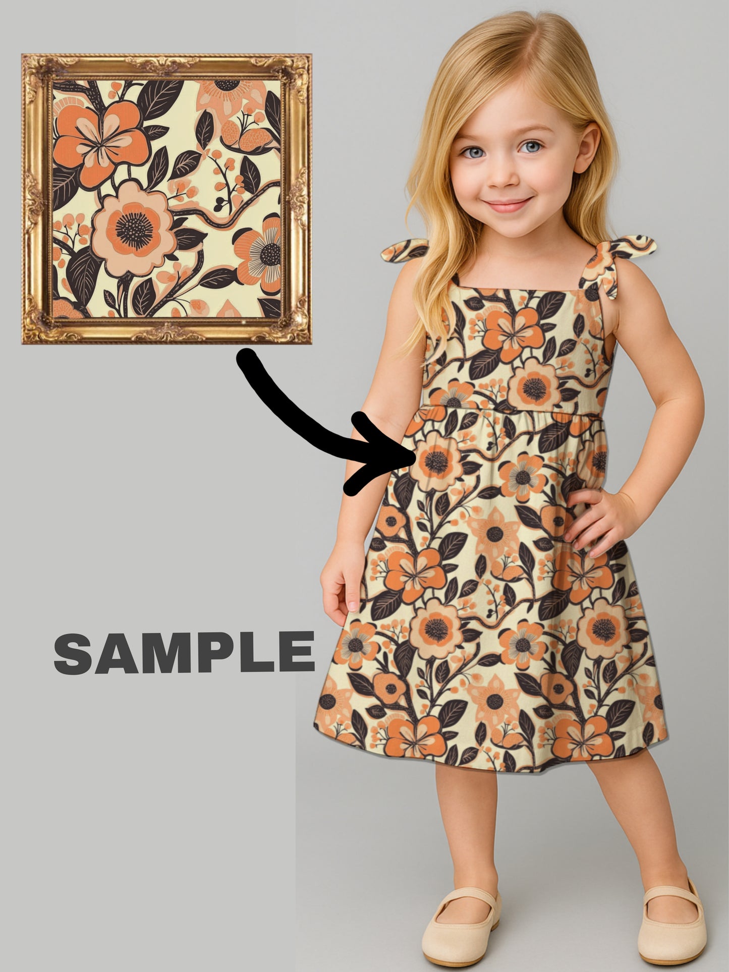 Your Art Painting On Girls Shoulder Tie Sleeveless Midi Dress