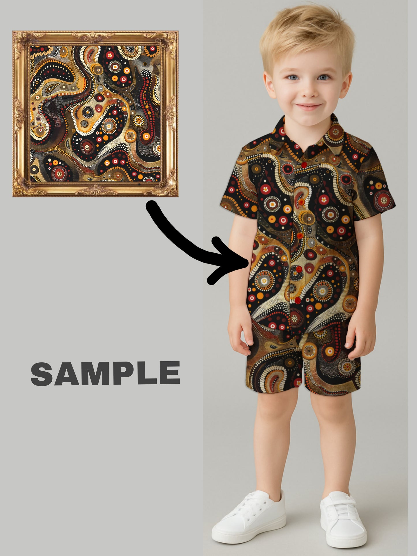 Your Painting Art On Kids Short-Sleeve Shirt And Shorts Set