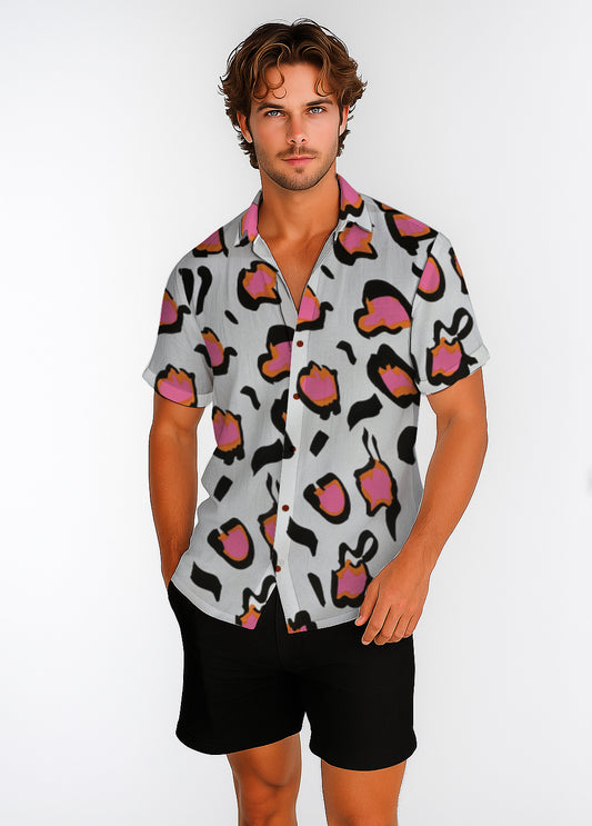Short Sleeve Button-Up Shirt – with Art Print -Debbie Jubrail