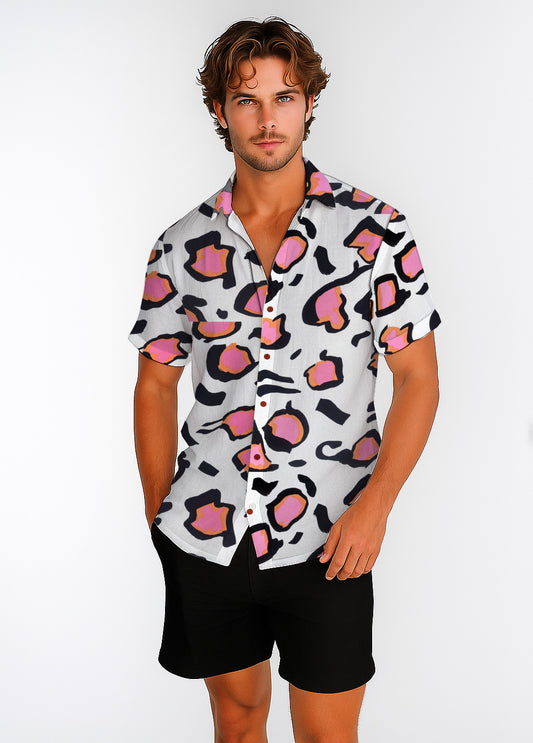 Short Sleeve Button-Up Shirt – with Art Print -Debbie Jubrail
