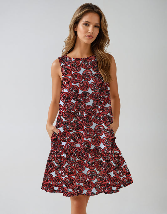 1.  Sleeveless Tiered Mini Dress  - Debbie Jubrail
